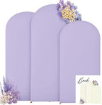 Beige Purple Arch Backdrop Cover Set of 3 6FT 6.6FT 7.2FT Spandex Photo Wedding Arch Covers Stretchy Backdrop Baby Shower Birthday Party Lilac Lavender Arch Stand Cover Bridal Shower Decoration - Image 7