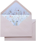 50PCS A7 Blush Pink Envelopes, 5.3×7.6" Wildflower Liner Envelopes by KUCHYNEE