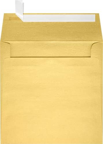 LUXPaper Square Invitation Envelopes | Peel & Press | 6" x 6" | Gold Metallic | 80lb. Text | 1,000 Qty by LUXPaper
