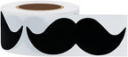 Black Mustache Stickers Moustache Party,Baby Shower,Little Man Themed Party,Father's Day,Bow tie Party Label 80×40 mm-200 Per Roll (10 Rolls) - Image 5