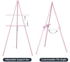 NianFeng Wooden Easel Stand for Sign, Easel Display Stand Floor for Wedding Sign with Adjustable Tray, 63-Inch, Tripod A-Frame Poster Light Duty, Welcome, Art Show & Baby Shower (Pink) - Image 4