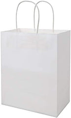 bagmad 100 Pack Multicolour Medium Gift Bags with Handles Bulk, 8x4.75x10 Inch White/Black/Green/Blue/Red Each 20pcs Kraft Birthday Party Favors Grocery Retail Shopping Craft Paper Bags (Multi Colored) - Image 3