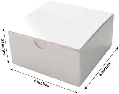 100 4 x 4 x 2" White Cake Wedding Favors Boxes with Tuck Top for Wedding Party Birthday Candy Gifts Decorations Supplies - Image 5