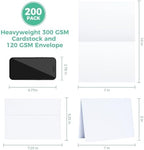 Ohuhu A7 5 x 7 Blank White Cards and Envelopes 200 Pack - Image 2