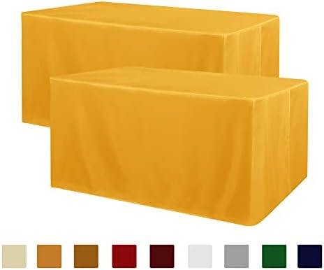 Obstal 2 Pack Table Clothes for 8 Foot Rectangle Tables, Yellow by Obstal