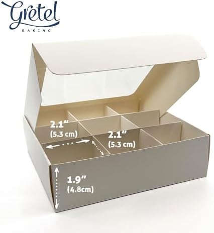 20-Ct White Treat Boxes, 6.5x6.5x1.9in, Window & Dividers - Image 4