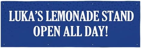 Let's Make Memories Personalized Banner for Any Occasion - Birthday Party, Retirement, Shower, Etc - Create Your Own Custom Banner - Party Decorations - Indoor/Outdoor Vinyl - Blue - 8ft by LetsMakeMemories