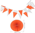 Toddmomy 1 Set Autumn Hanging Decorations Paper Fans and Tissue Pom Poms - Image 2