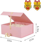 Large Gift Boxes with Lids 5 Pcs 13X11X5.3 In Pink Magnetic Gift Box Large - Image 3