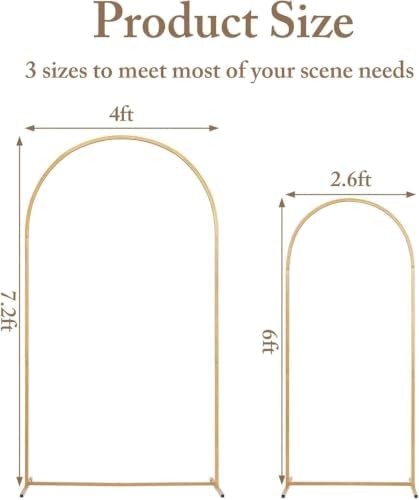 Toolterritary Metal Arch Backdrop Stand and Cover Set, 7.2FT, 6FT - Image 2