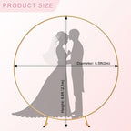 IDAODAN 6.9ft Round Backdrop Stand Circle Arch Frame, Golden Metal Balloon Arch Stand Kit for Wedding Birthday, Balloon Ring Base & Photo Backdrop Decor - Image 3