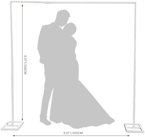 8.2FT Square Wedding Arch, Metal Backdrop Stand for Ceremony Decor, Adjustable Rectangular Arch Frame for Baby Shower, Birthday Party & Anniversary - Image 2