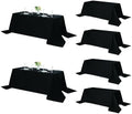 Fokitut 6 Pack Rectangle Tablecloth, 90x132 Inch, Stain Resistant and Wrinkle Polyester Table Cloth, Fabric Table Cover for Kitchen Dining, Wedding, Party, Holiday Dinner-Black by Fokitut
