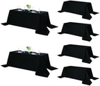 Fokitut 6 Pack Rectangle Tablecloth, 90x132 Inch, Stain Resistant and Wrinkle Polyester Table Cloth, Fabric Table Cover for Kitchen Dining, Wedding, Party, Holiday Dinner-Black by Fokitut