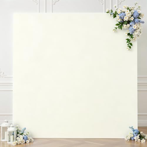 Ivory Square Arch Backdrop Cover 6.6x6.6FT, Double-Sided Stretchy Spandex Fabric Fits Square Arch Backdrop Stand, Ivory Background Backdrop for Wedding Baby Shower Birthday Party Decorations - Image 3