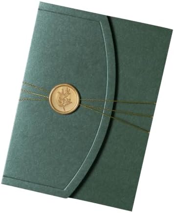 ponatia 20PCS Wedding Invitation Cards Kits - 5x7 Wrap Pocket Invitation Cards with Gold Wax Seals, Ribbons For Weddings, Baby Shower, Quinceanera Invitation by ponatia