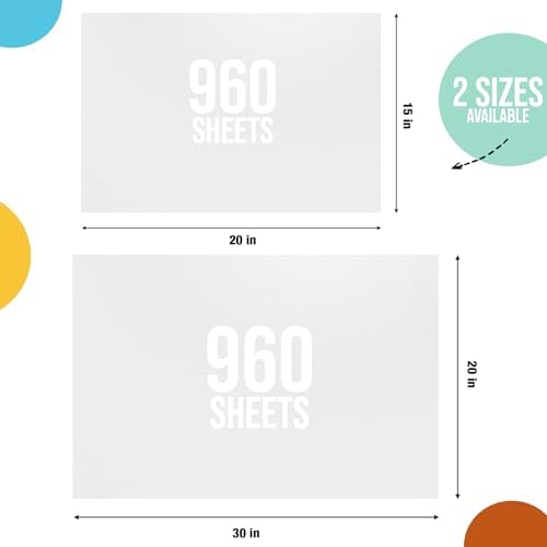 Party Solids White Tissue Paper for Gift Bags 20" X 30" - Image 2