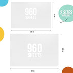 Party Solids White Tissue Paper for Gift Bags 15"X20" 960 Sheets - Image 2