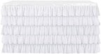 Mermaid Tulle Table Skirt for Rectangle or Round Table Tutu Chiffon Tablecloth for Birthday, Baby Shower, Wedding, Party Decoration (White, L 9ft, H 30in) - Image 6