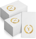 200 Pack Monogrammed Disposable Napkins Gold Foil Letter Y Guest Napkins Initial Disposable Hand Paper Towels for Wedding Engagement Baby Shower Party Home Kitchen Bathroom Dinner Decorative Towels by Datyiiha