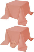 Fokitut 2 Pack Waterproof Square Tablecloth, 90x90 Inch, Stain Resistant and Wrinkle Polyester Table Cloth, Fabric Table Cover for Kitchen Dining, Wedding, Party, Holiday Dinner-Dusty Pink by BalsaCircle