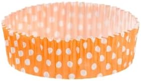 Restaurantware Panificio 4 Ounce Baking Cups 200 Ridged Cupcake Liners - Oven-Ready Freezable Orange Paper Muffin Cases Disposable Polka-Dotted For Wedding Parties Baby Showers - Image 2