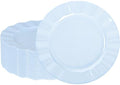 72 Pack Blue Plastic Plates, 7" Disposable Wave Edge Dessert Plates by NZVCNTableware