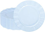 72 Pack Blue Plastic Plates, 7" Disposable Wave Edge Dessert Plates by NZVCNTableware