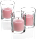 Set of 144 Richland Votive Candles Pink Unscented and 144 Clear Glass Eastland Votive Holders by Richland