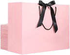 EUSOAR Pink Gift Bags, 20pcs 16"x6"x12" Large Thank You Gift Paper Bags with Ribbon Handles, Heavy Duty Shopping Wedding Party Baby Shower Birthday Favor Paper Gift Treat Bags Bulk by EUSOAR