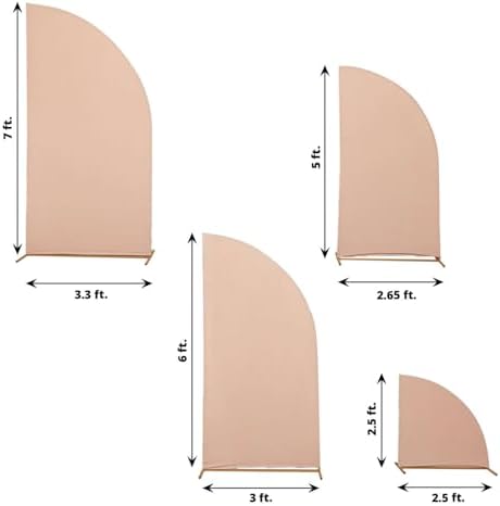 Efavormart Set of 4 Nude Spandex Half Moon Arch Covers, Custom Fit Chiara Backdrop Slipcovers 2.5ft-7ft for Minimalist Lifestyle Branding and Boho Decor - Image 3