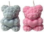 12 Baby Shower Favors Bear Scented Handmade Bear Shaped Candles Bulk for Baby Shower Boys Girls Wedding Gender Reveal Party Guest (Blue,Pink) by Unknown