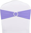 Pack of 50 Spandex Lavender Chair Sashes Bows, Chair Bands Silver Buckles by WENSINL