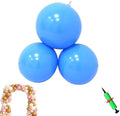 Reusable Inflatable Balloon Garland Arch Kit, 3/7 PCS Linked Pvc Balloons with Elastic Bands & Leak-proof Nozzle, Party Decoration for Birthdays, Weddings & Celebration (7, Blue) by Unknown