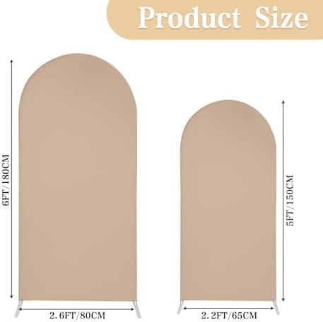 Set of 2 Arch Backdrop Covers One Silly Goose Baby Shower 2PCS Spandex Arch Stand Cover Plaids Girl Birthday Easter Party Banquets Decorations (6FT & 5FT,Tan) - Image 4