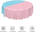 Gender Reveal Round Tablecloth 70 Inch Pink and Blue Patchwork Circular Table Cloth Washable and Reusable Fabric Table Cover for Dinner Boy or Girl Baby Shower Party Decor Supplies - Image 6