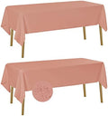 Fokitut 2 Pack Waterproof Rectangle Tablecloth, 60x120 Inch,Stain Resistant and Wrinkle Polyester Table Cloth, Fabric Table Cover for Kitchen Dining, Wedding, Party, Holiday Dinner-Dusty Pink by BalsaCircle
