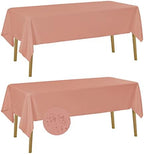 Fokitut 2 Pack Waterproof Rectangle Tablecloth, 60x120 Inch,Stain Resistant and Wrinkle Polyester Table Cloth, Fabric Table Cover for Kitchen Dining, Wedding, Party, Holiday Dinner-Dusty Pink by BalsaCircle