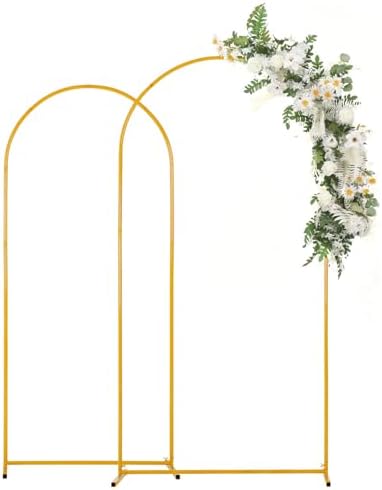 2PCS Metal Wedding Arch Backdrop Stand 6.6FT/5.9FT Balloon Arch Stand by Vincidern