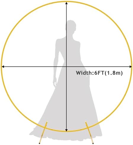 Fomcet 6ft Round Backdrop Stand Gold Circle Arch Metal Wedding Arch - Image 4