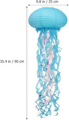 3 Pack Jellyfish Paper Lanterns, Ocean Mermaid Party Hanging Decorations - Image 2
