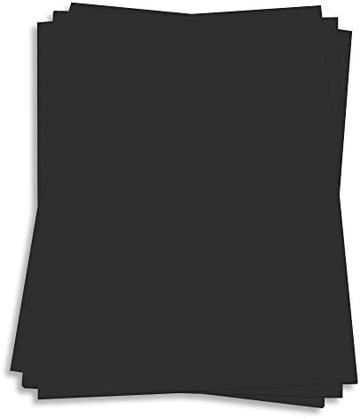 Licorice Black Card Stock - 8 1/2 x 11 Gmund Colors Matt 111lb Cover, 25 Pack by LCIPaper