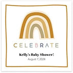 Personalized Modern Rainbow Beverage Napkins / 100 Custom Colorful Birthday Cocktail Napkins/Adorable Gender Neutral Baby Shower Design/Party Supplies/Made In The USA by CanopyStreet