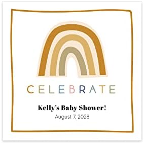 Personalized Modern Rainbow Beverage Napkins / 100 Custom Colorful Birthday Cocktail Napkins/Adorable Gender Neutral Baby Shower Design/Party Supplies/Made In The USA by CanopyStreet