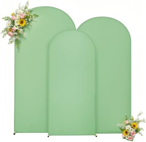 Sage Green Arch Backdrop Cover 7.2ft 6.6ft 6ft Arch Cover Set of 3 Arch Covers Stretchy Backdrop for Wedding Party Baby Shower Birthday Photography Spandex Arch Stand Covers Backdrop Curtains Decor - Image 6