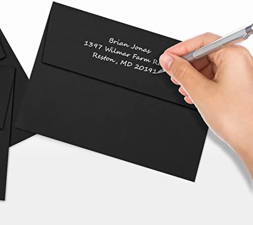 LUXPaper A7 Invitation Envelopes | Peel & Press | 5 1/4" x 7 1/4" | Black Linen | 80lb. Text | 1,000 Qty - Image 6