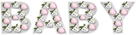 Baby Letter Fillable for Baby Shower Party Gender Reveal Sweet Charcuterie Board Food Cardboard Paper Mache Serving Tray (White) - Image 2