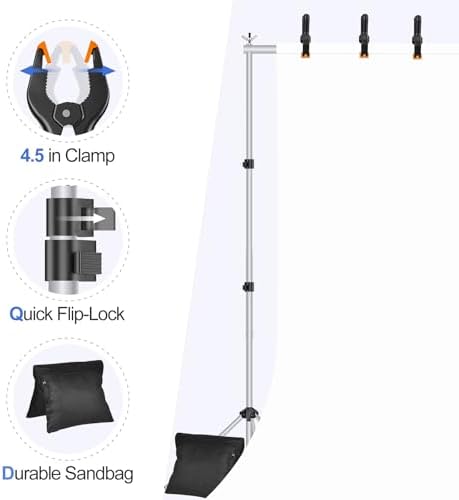 EMART Backdrop Stand 10x8.5FT Adjustable Back Drop Stand for Party -Silver - Image 6