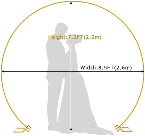Wokceer Wedding Arch 8.5FT Round Backdrop Stand Gold Circle Balloon Arch - Image 2