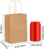 qiqee 200-Packs Brown Paper Gift Bags with Handles Bulk 4.5"x2.5"x6" Mini Size Paper Bags Multiple Uses - Image 4